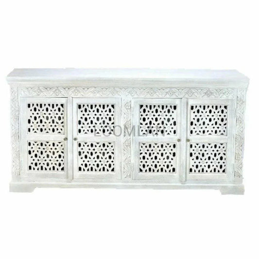 White Bohemian Lace 4 Door Sideboard Buffet - LOOMLAN - LOOMLAN - Sideboards