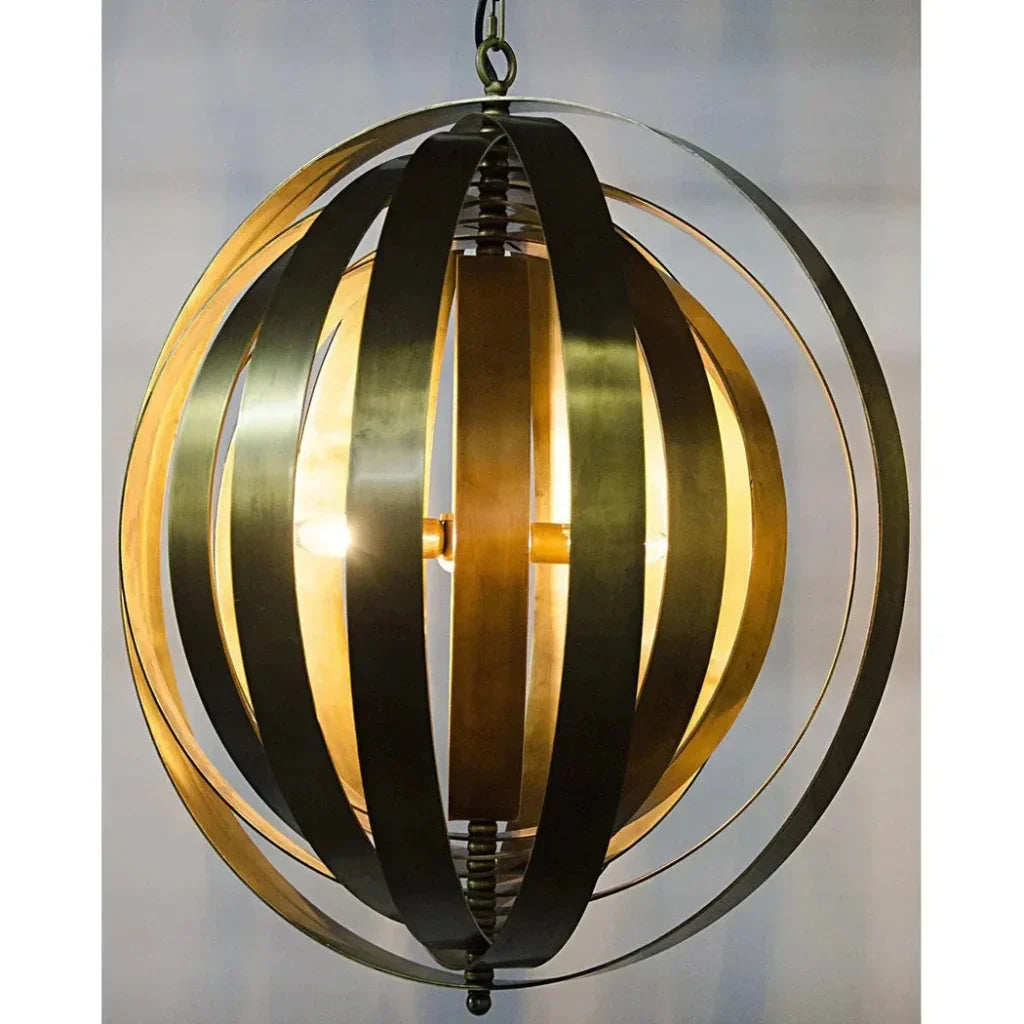 Tournant Metal Pendant With Antique Brass - LOOMLAN - Noir - Pendants