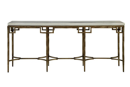 Tours Marble Top Rectangular Console Table - LOOMLAN - Furniture Classics - Console Tables