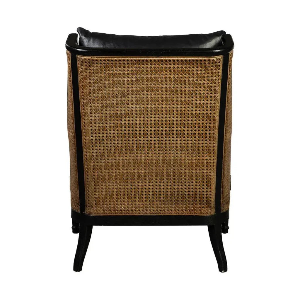 Tova Leather Black Occasional Chair - LOOMLAN - Furniture Classics - Club Chairs