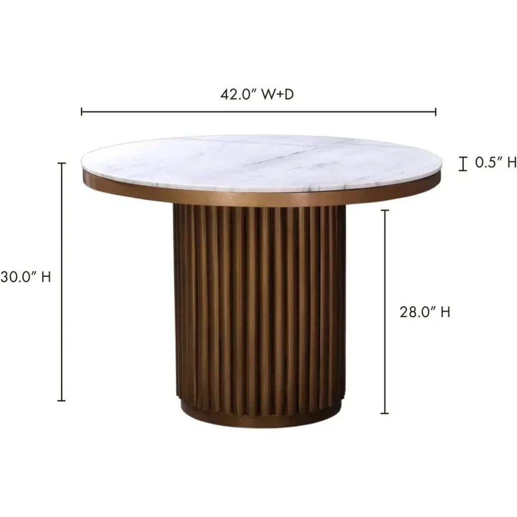 Tower Contemporary Marble Dining Table For 4-Dining Tables-Moe's Home-LOOMLAN