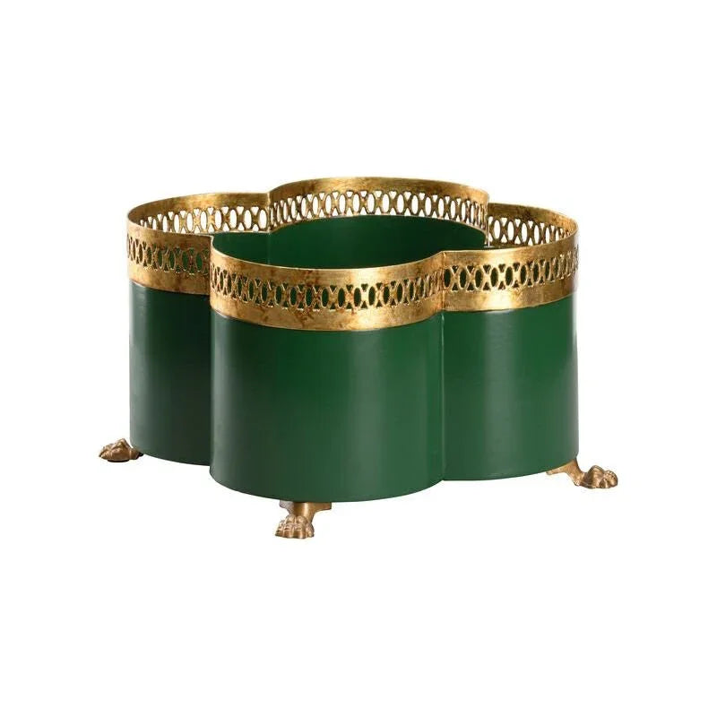 Tracery Gold Filigree Trim Classic Cachepot - LOOMLAN - Chelsea House - Planters