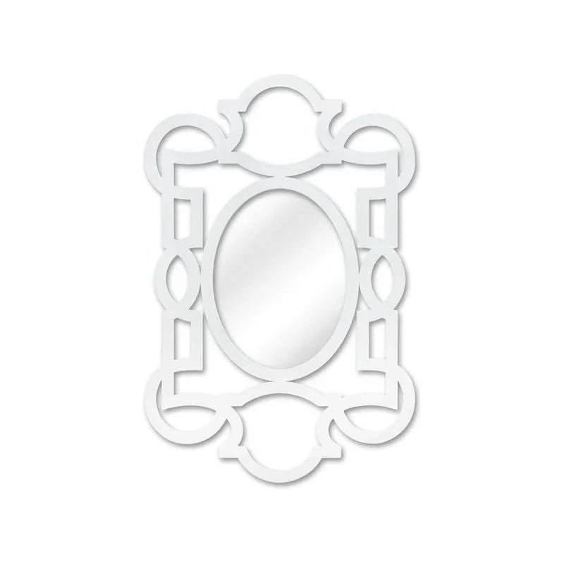 Tracery Metal Framed White Wall Mirror - LOOMLAN - Chelsea House - Wall Mirrors