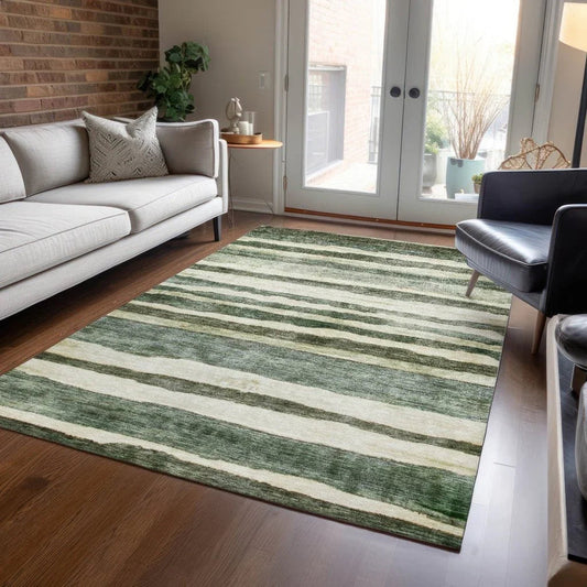 Tramma Green Washable Indoor - Outdoor Rug - LOOMLAN - LOOMLAN Rugs - Outdoor Rugs