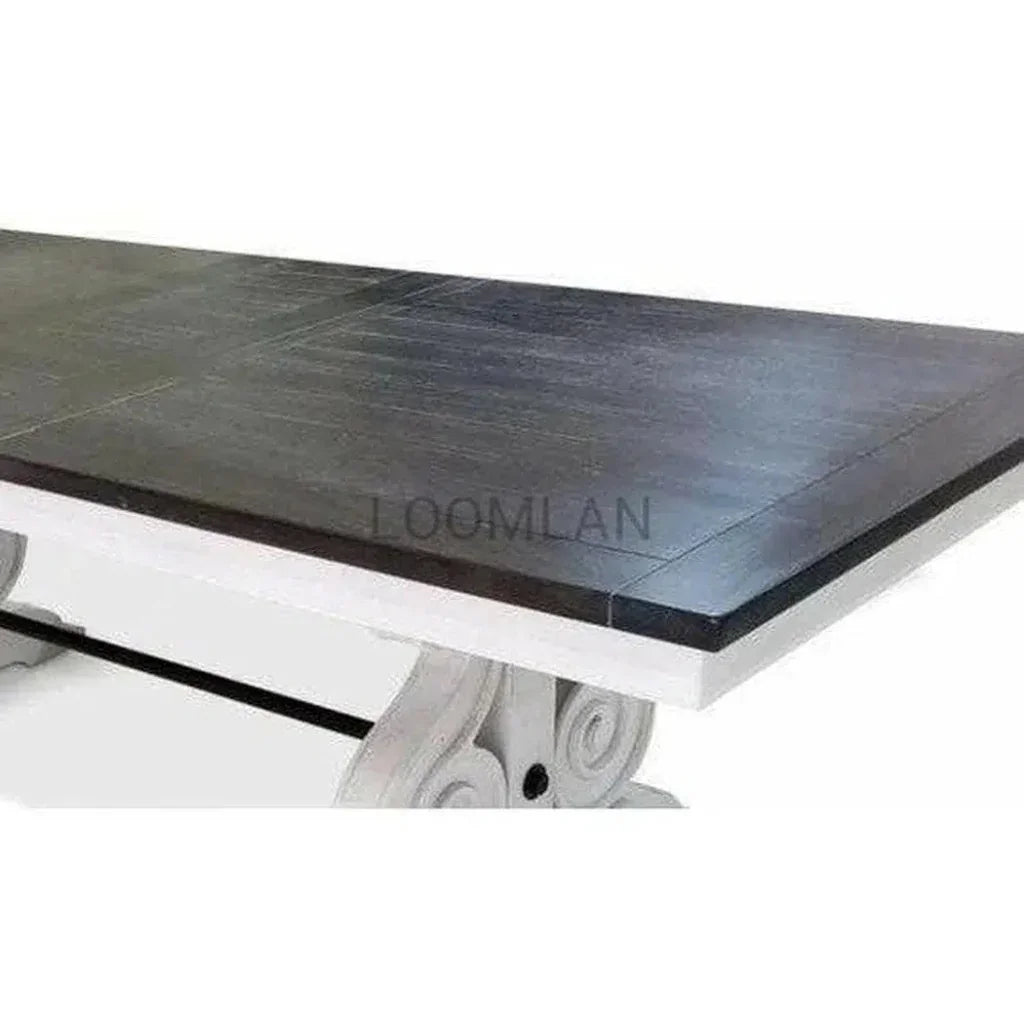 Transitional Extendable Dining Table Trestle-Dining Tables-Sunny D-LOOMLAN