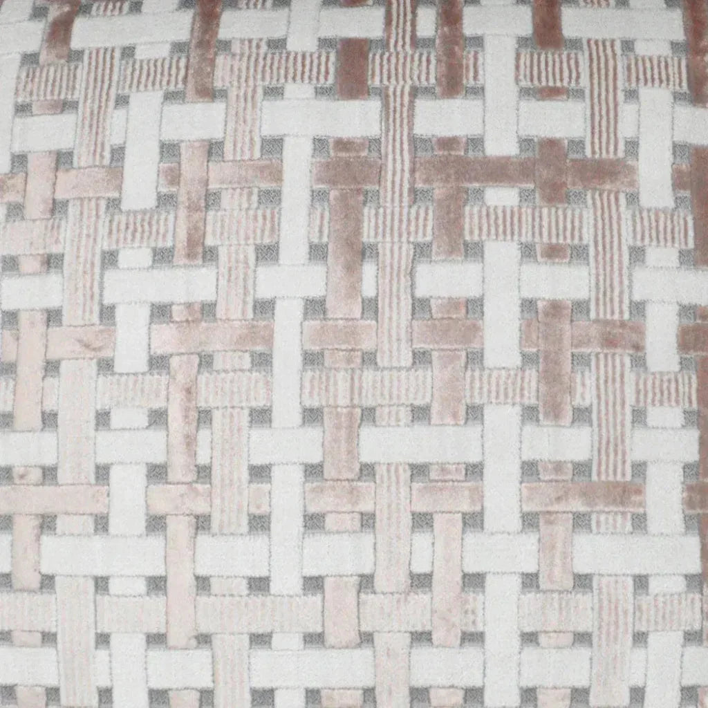 Trellis Velvet Blush Grey Throw Pillow Insert - LOOMLAN - D.V. Kap - Throw Pillows