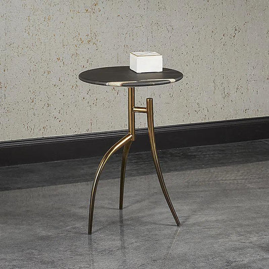 TRENT End Table Black Marble Gold Legs - LOOMLAN - SUNPAN - End Tables