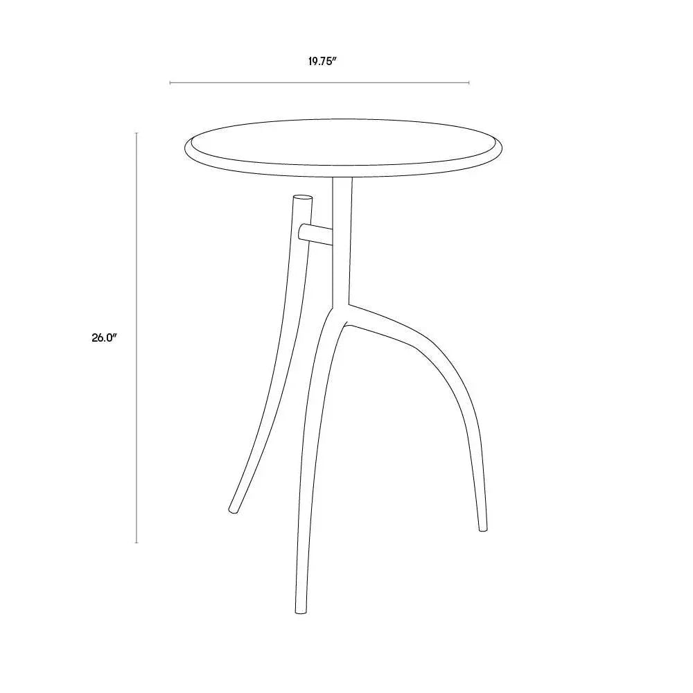 TRENT End Table Black Marble Gold Legs - LOOMLAN - SUNPAN - End Tables