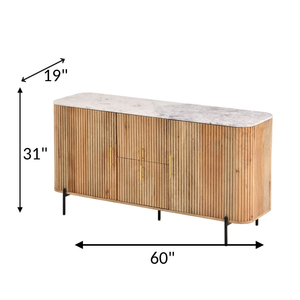Trivana Marble Top Modern Sideboard
