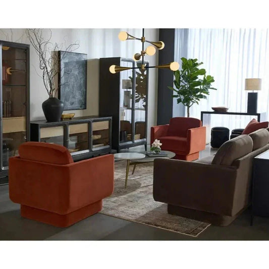 Tuner Iron Topped Oval Coffee Table - LOOMLAN - SUNPAN - Coffee Tables