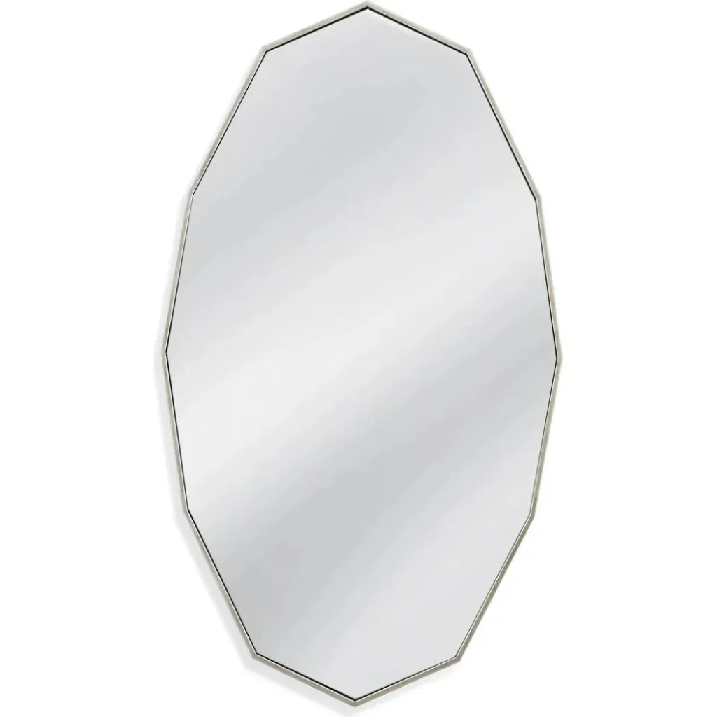 Turning Leaf Metal Silver Vertical Wall Mirror - LOOMLAN - Bassett Mirror - Wall Mirrors