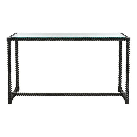 Twisted Cast Iron Framed Black Console Table - LOOMLAN - Chelsea House - Console Tables