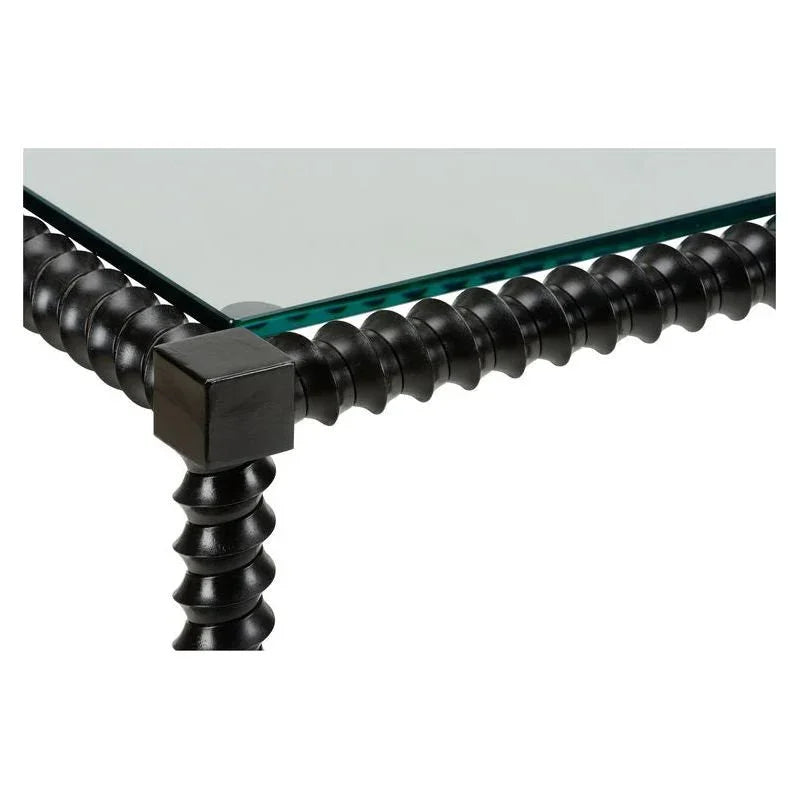 Twisted Cast Iron Framed Black Console Table - LOOMLAN - Chelsea House - Console Tables