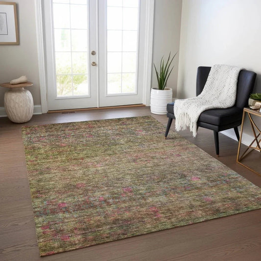 Umbrea Green Washable Indoor - Outdoor Rug - LOOMLAN - LOOMLAN Rugs - Outdoor Rugs