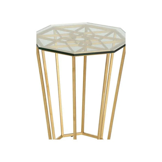 Ursa Glass To Geometric Side Table - LOOMLAN - Chelsea House - Side Tables