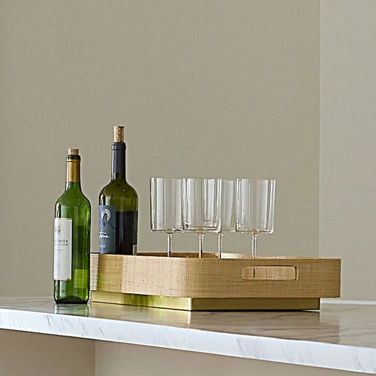 Utopia Footed Raffia Tray