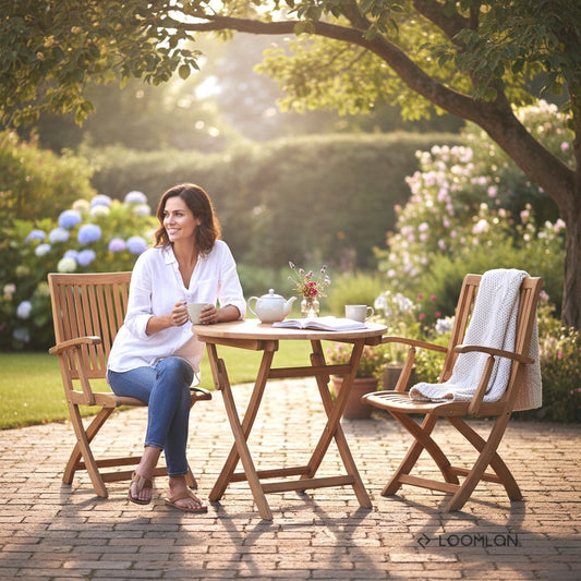 Valencia Teak Oudoor Round Bistro Set 3PC