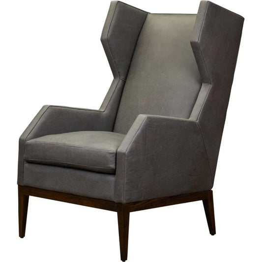 Valentina Leather Elegant Wingback Chair - LOOMLAN - Olivia + Quinn - Club Chairs