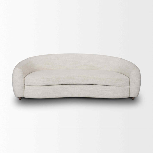 Valentina Oatmeal Fabric Curved Sofa