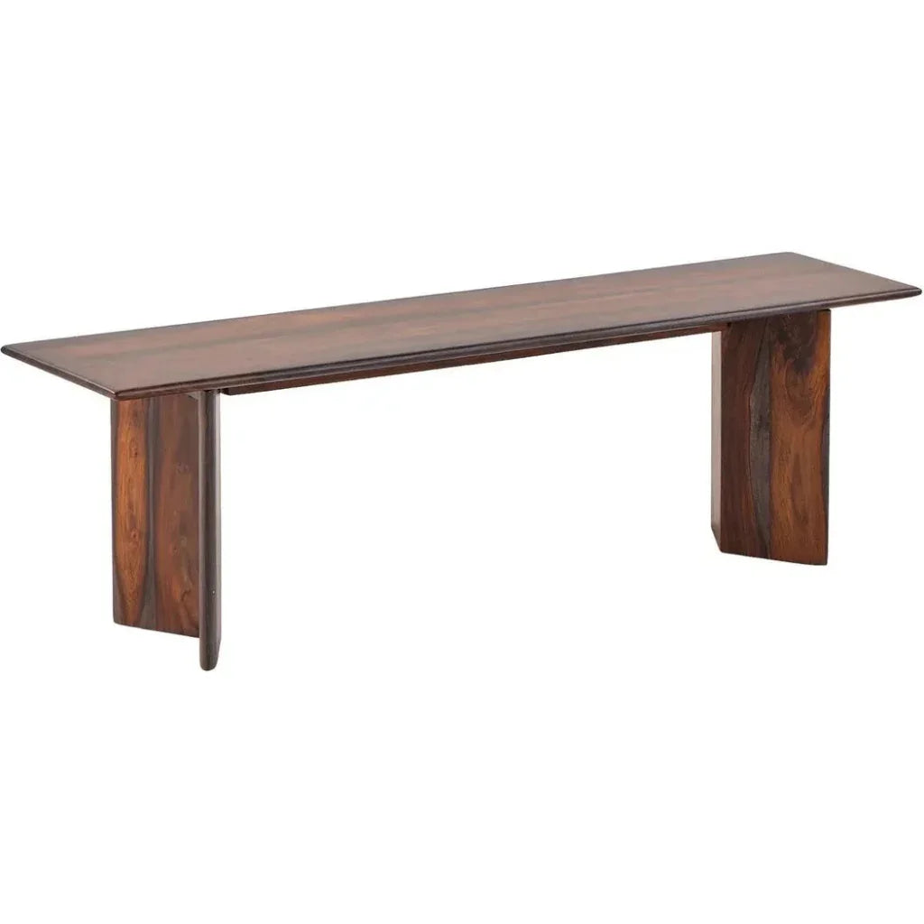 Bardell Coffee Brown Wood Dining Bench - LOOMLAN - Dining Benches