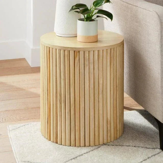 Varnor Wooden Round Side Table