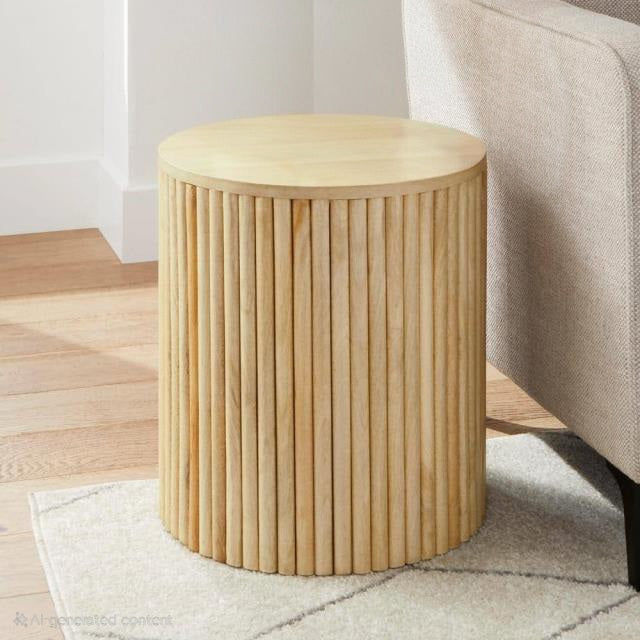 Varnor Wooden Round Side Table