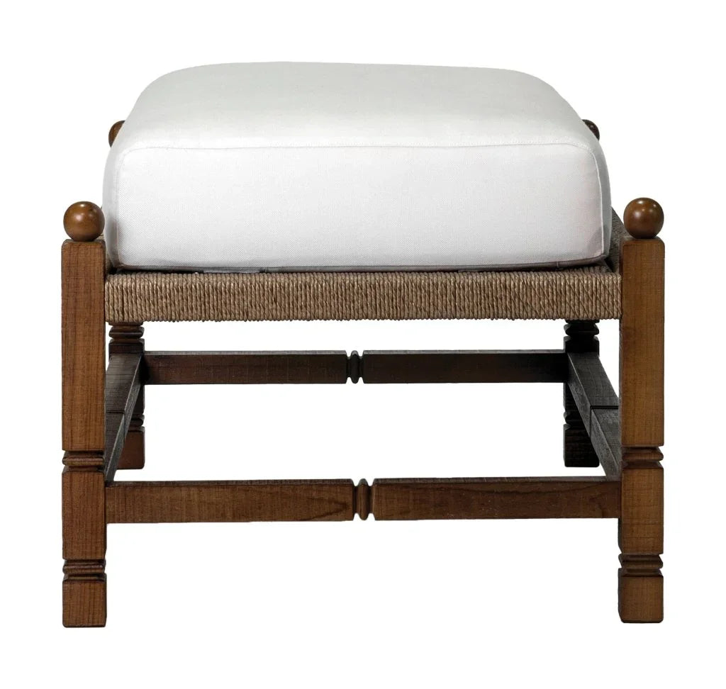 Vaterra Weathered Pecan Finish Patio Ottoman-Outdoor Ottomans-Seasonal Living-LOOMLAN