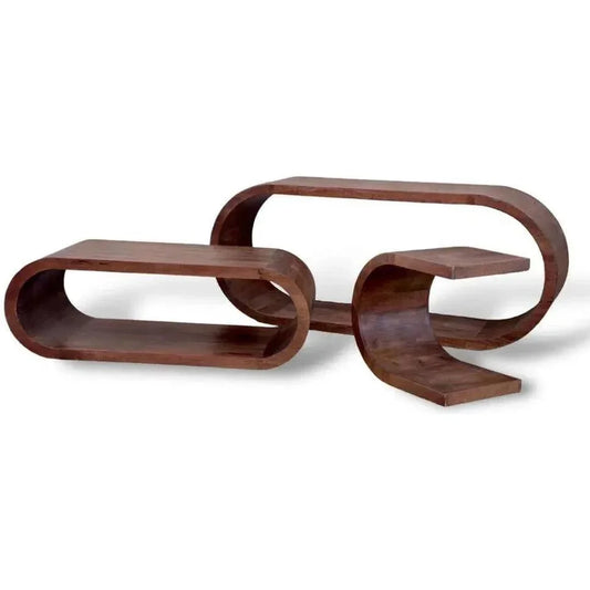 Yareli Geometric Wood Console Table - LOOMLAN - LOOMLAN - Console Tables