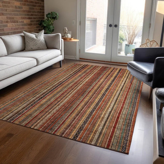 Velatrix Orange Washable Indoor - Outdoor Rug - LOOMLAN - LOOMLAN Rugs - Outdoor Rugs
