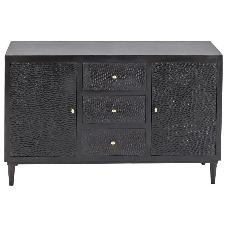 3 Drawer and 2 Door Wood Black Sideboard - LOOMLAN - LOOMLAN - Sideboards