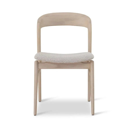 Velma Boucle Wooden Armless Side Chair - LOOMLAN - Urbia - Dining Chairs