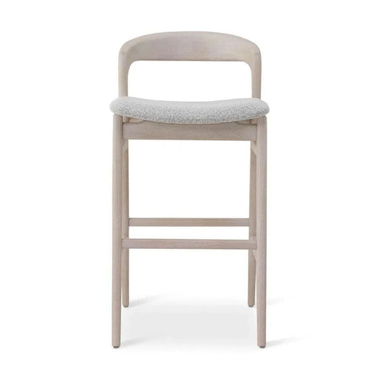 Velma Boucle Wooden Bar Stool - LOOMLAN - Urbia - Bar Stools