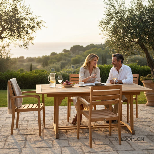 Venice Teak Patio Rectangular Dining Set 5PC