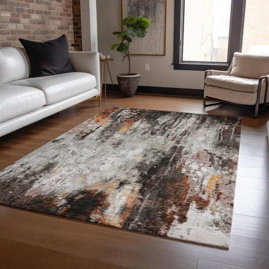 Verentha Gray Washable Indoor - Outdoor Rug - LOOMLAN - LOOMLAN Rugs - Outdoor Rugs