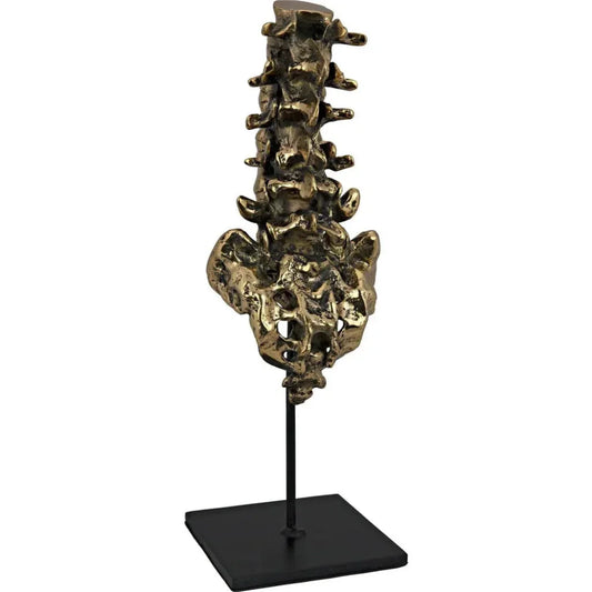 Vertebrae Antique Brass and Steel Sculpture - LOOMLAN - Noir - Statues & Sculptures