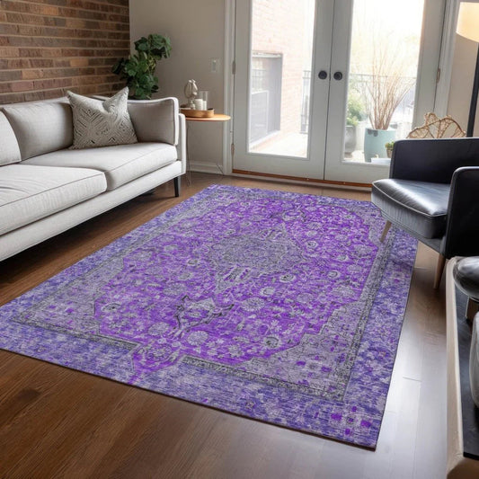 Vexira Purple Washable Indoor - Outdoor Rug - LOOMLAN - LOOMLAN Rugs - Outdoor Rugs