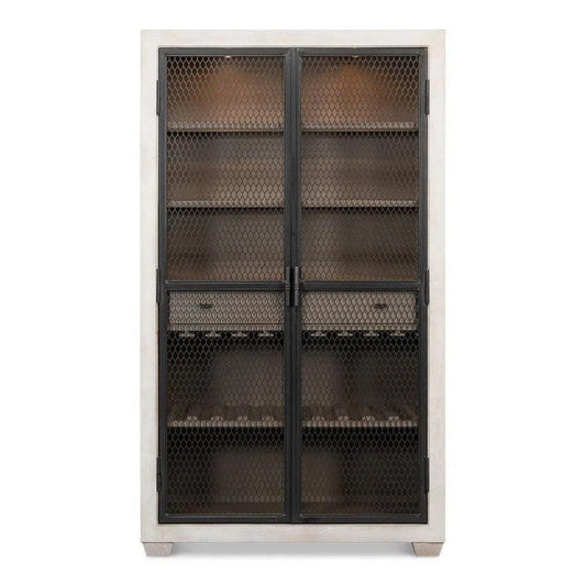 Vineyards Home Bar Cabinet Lights, Metal Doors-Home Bar Cabinets-Sarreid-LOOMLAN