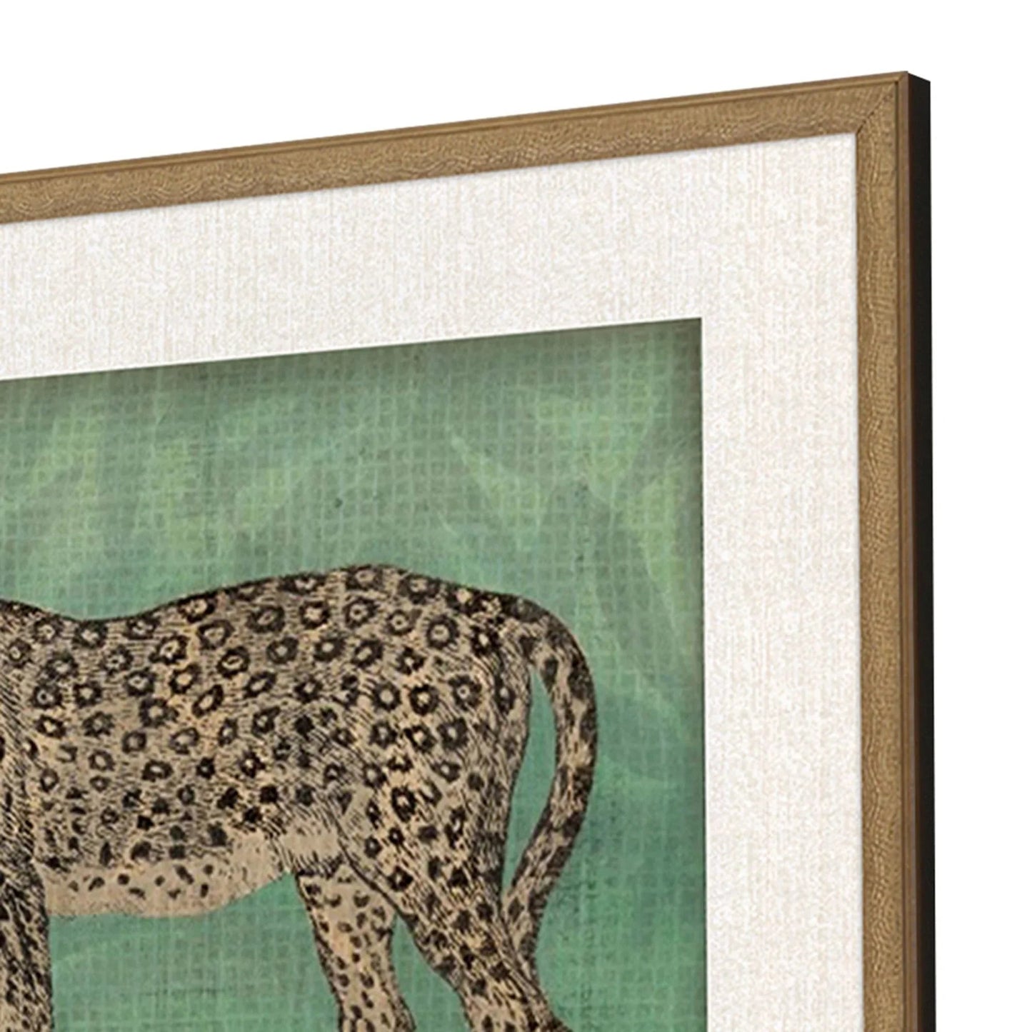 Vintage Cats Wood Green Framed Wall Art 2PC