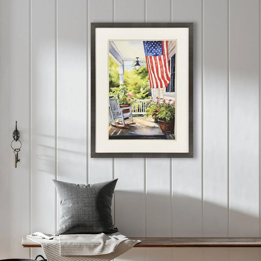 Vintage Porch I Blue Framed Wall Art