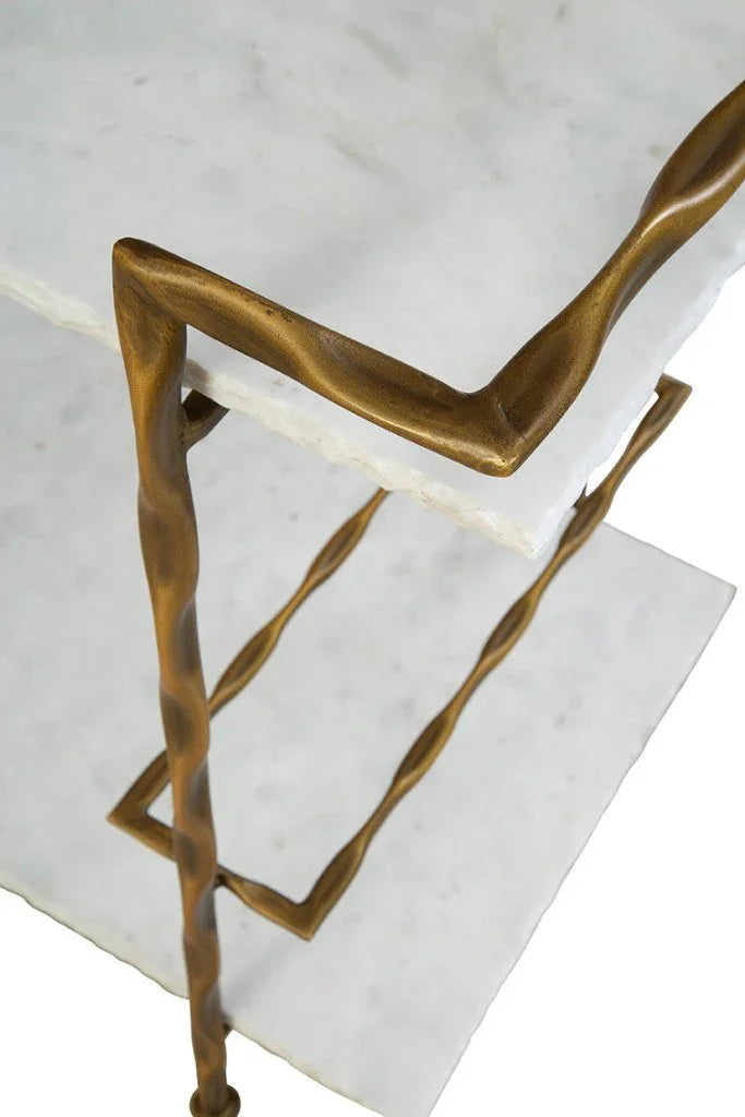 Vivian Metalic Gold Framed Bar Cart-Home Bar Carts-Furniture Classics-LOOMLAN