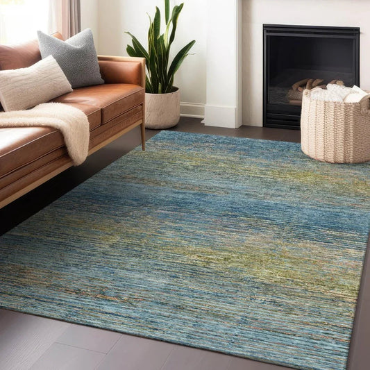 Viya Blue Washable Indoor - Outdoor Rug - LOOMLAN - LOOMLAN Rugs - Outdoor Rugs
