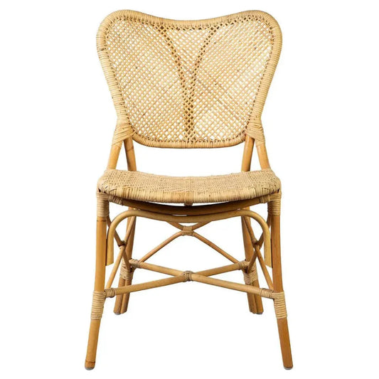 Volusia Rattan Framed Armless Dining Chair - LOOMLAN - Furniture Classics - Dining Chairs