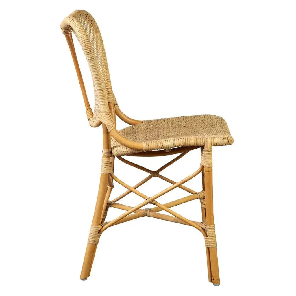 Volusia Rattan Framed Armless Dining Chair - LOOMLAN - Furniture Classics - Dining Chairs