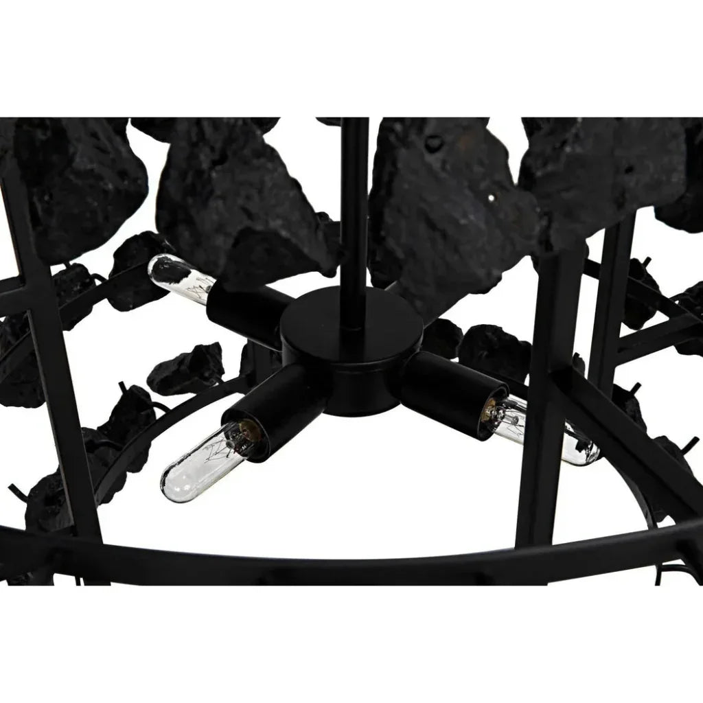 Vulcan Chandelier, Black Steel Black Glass - LOOMLAN - Noir - Chandeliers