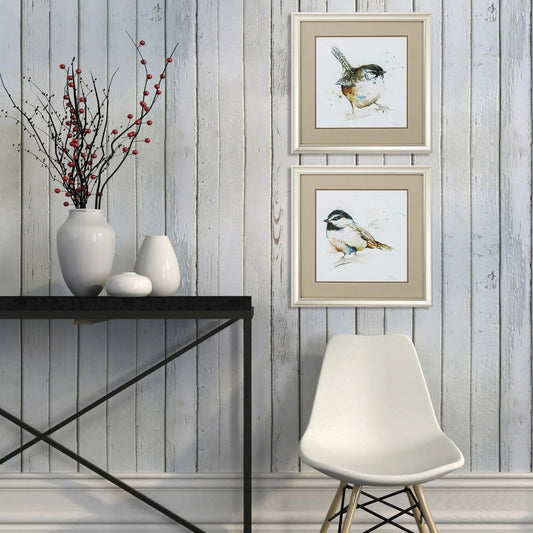 Watercolor Mountain Neutral Framed Wall Art 2PC