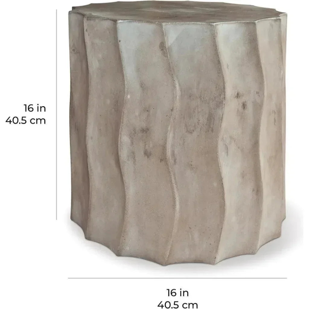 Wave Accent Table (Short) - White Outdoor End Table - LOOMLAN - Seasonal Living - Outdoor Side Tables