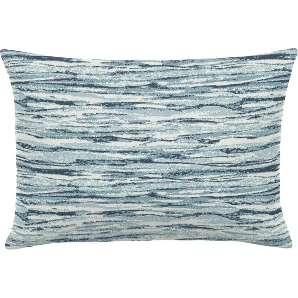 Wave Ripple Indigo Handmade Outdoor Pillow-Outdoor Pillows-Earnest Collection-20"x13" Lumbar-LOOMLAN