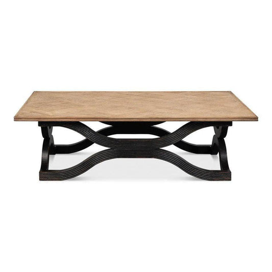 Wavy Coffee Table Antique Black - LOOMLAN - Sarreid - Coffee Tables