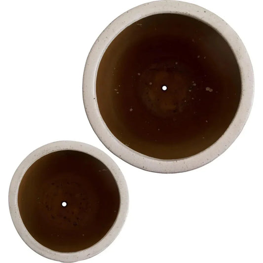 Weather Resistant Round Ceramic Planter - LOOMLAN - Emissary - Planters