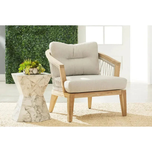 Web Olefin Outdoor Club Chair-Outdoor Accent Chairs-Essentials For Living-LOOMLAN